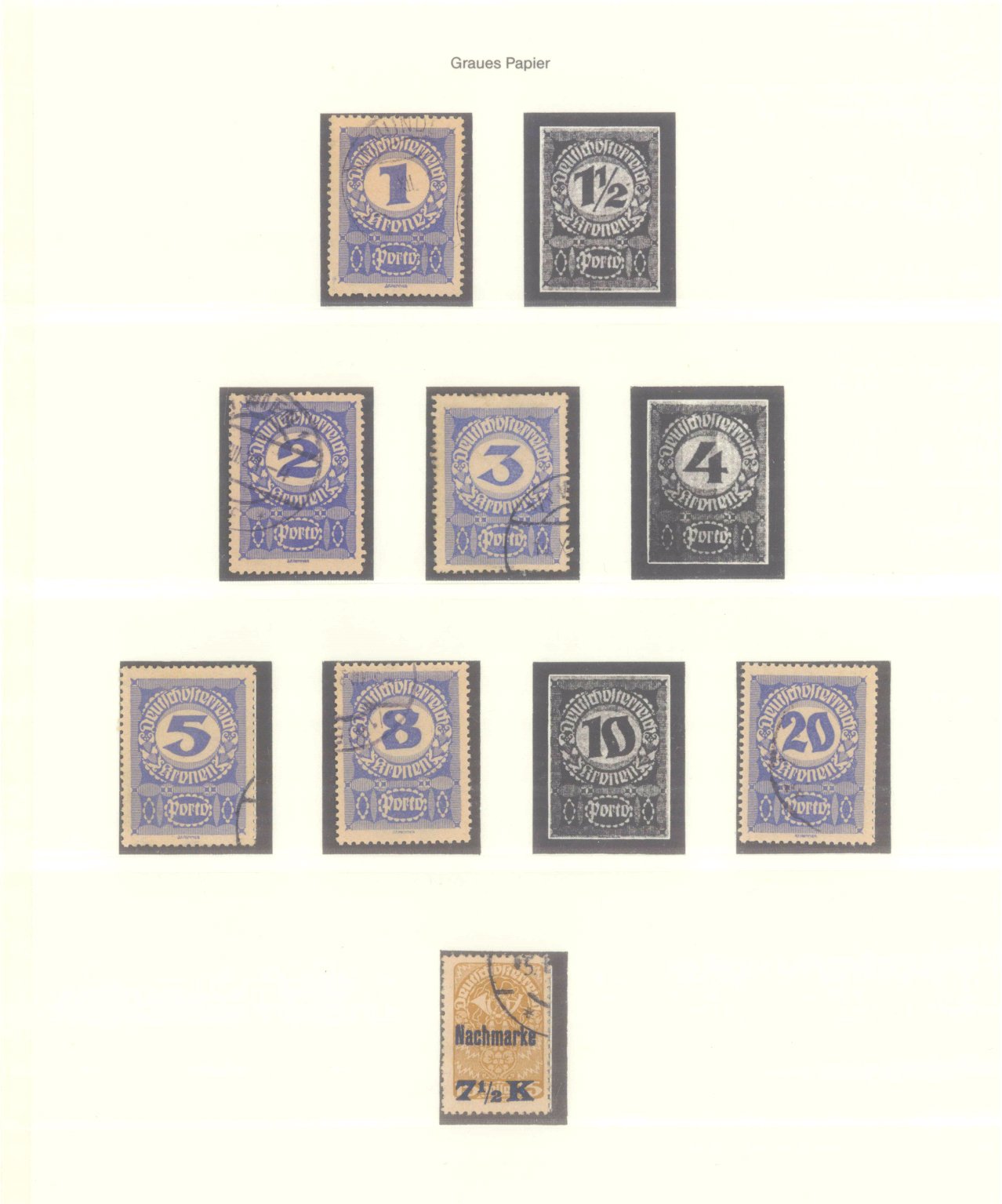 Österreich Portomarken 1919 – Katalog-Nr. P67, Postfrisch MNH, Sammlerbriefmarken
