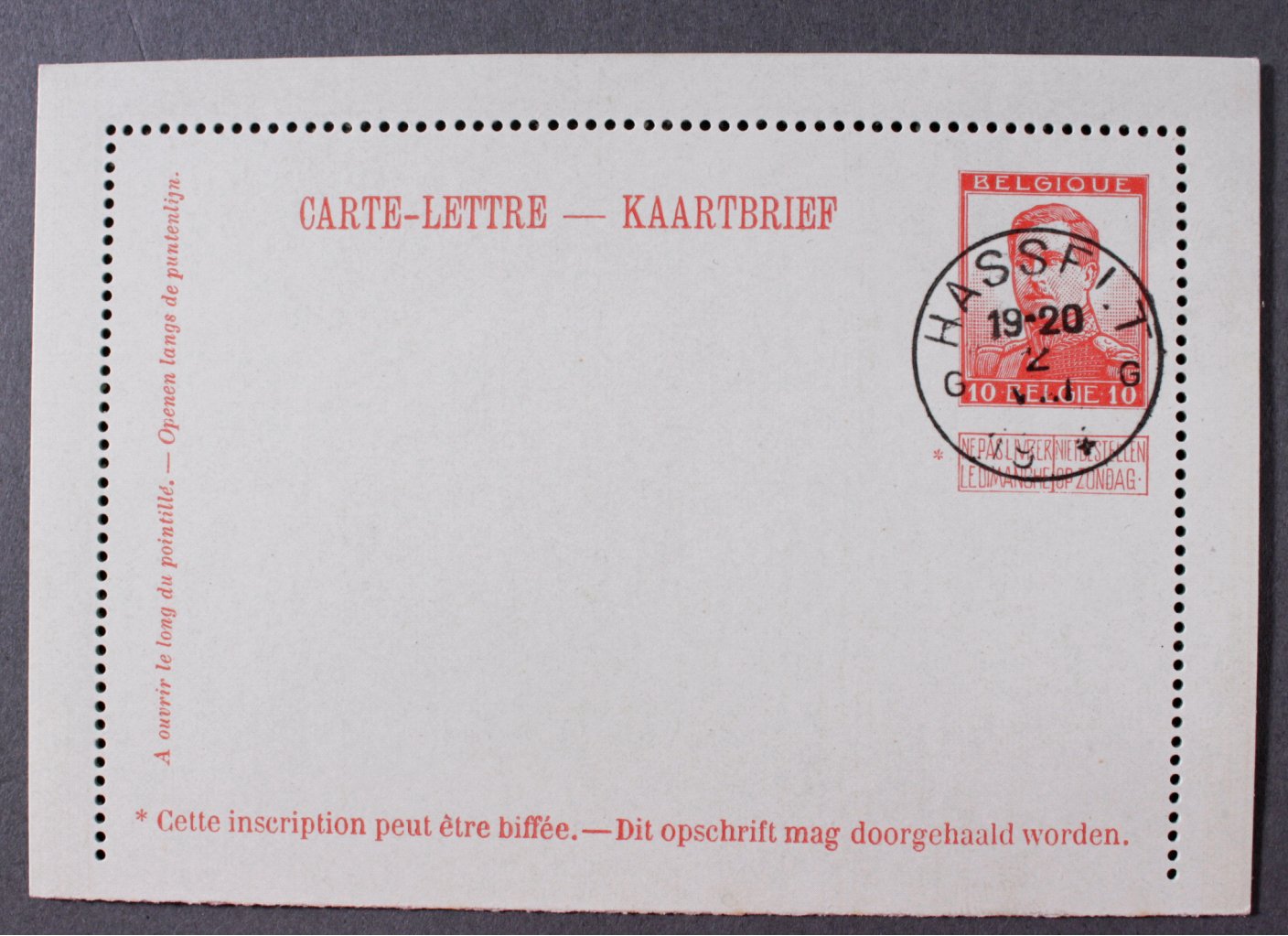 BELGIEN 1914 Badisches Auktionshaus