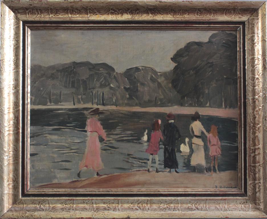 Rudolf Hellwag (18671942). Am Teich im Hydepark““ Badisches Auktionshaus