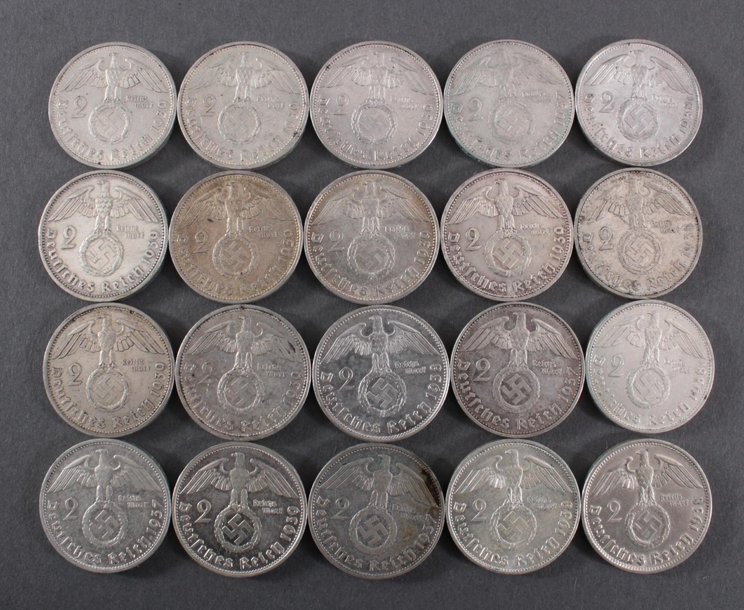 Deutsches Reich 2 Reichsmark 20 St ck Badisches Auktionshaus