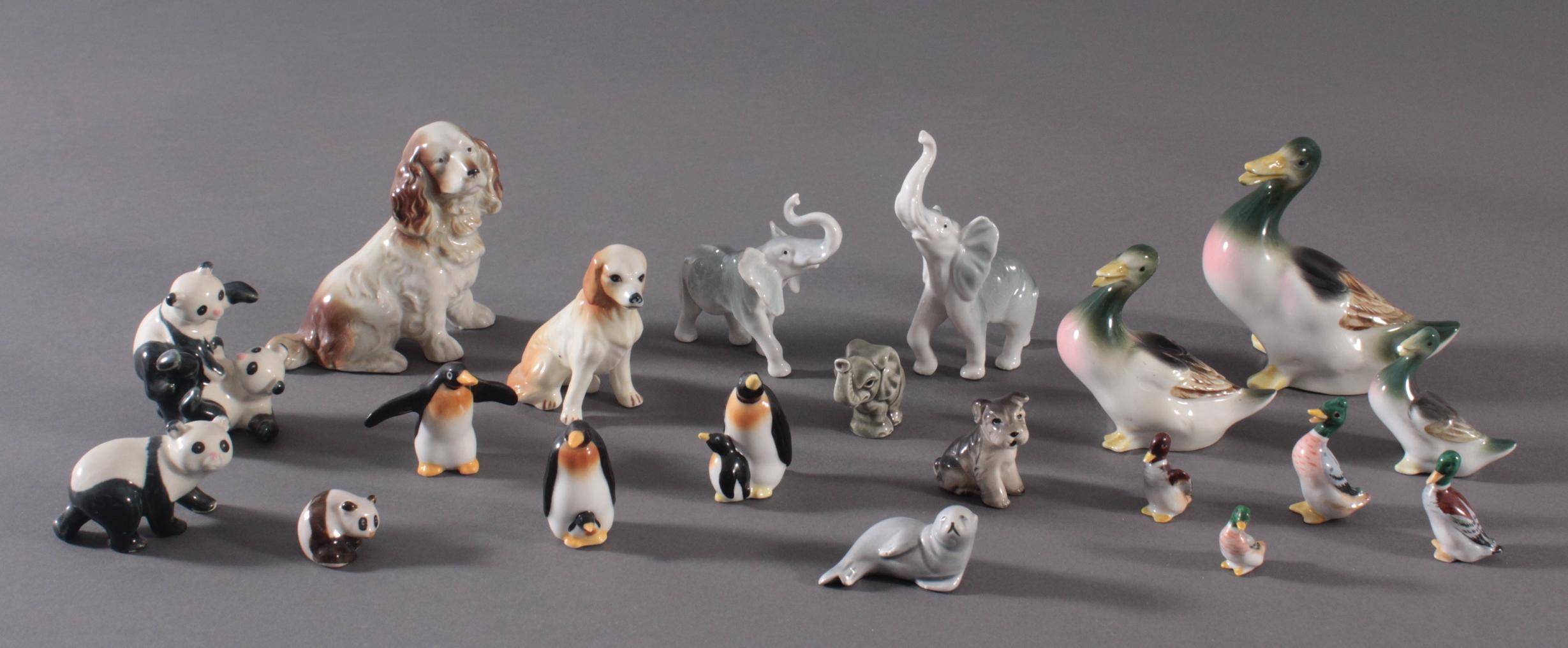 20 diverse Porzellan-Tierfiguren