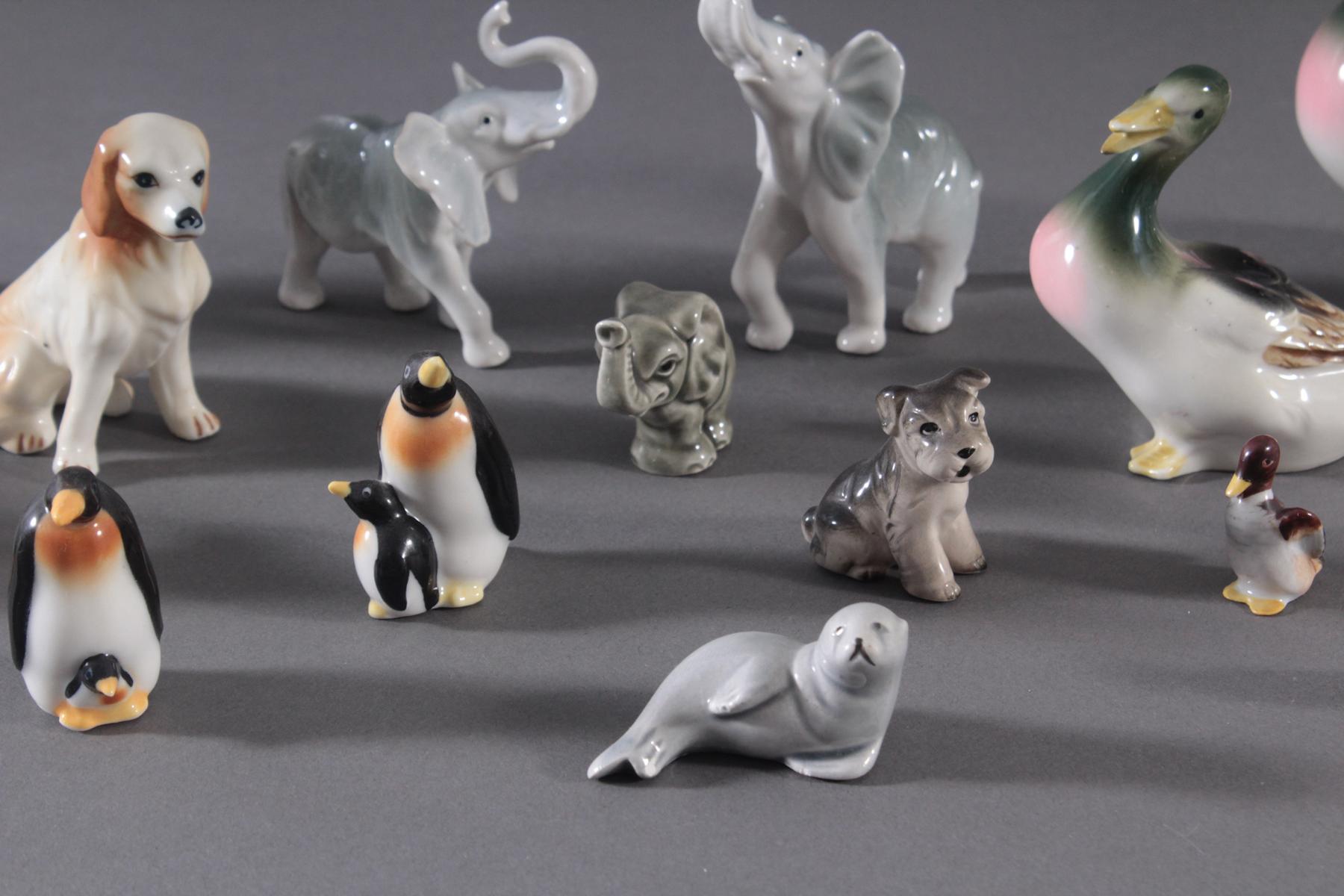 20 diverse Porzellan-Tierfiguren