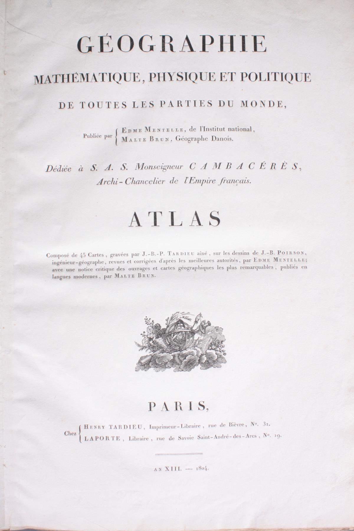 Atlas Mathematische Physikalische Und Politische Geographie Aller 