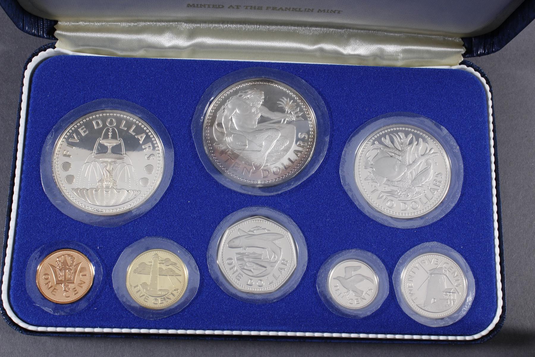 3x Proof KMS Set: Belize und Barbados | Badisches Auktionshaus