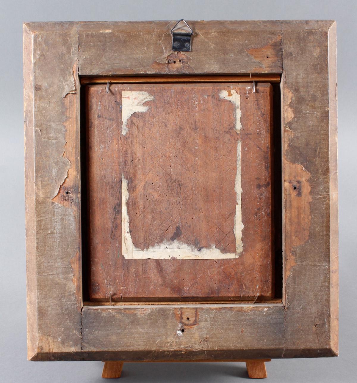 Bärtiger alpenländischer Mann, Öl auf Holzplatte 19. Jahrhundert-6