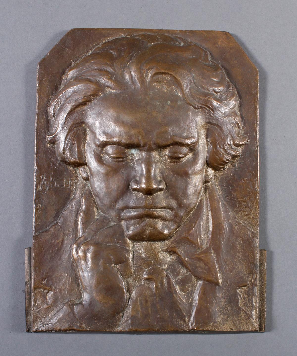 Bronze-Relief Platte- Ludwig van Beethoven