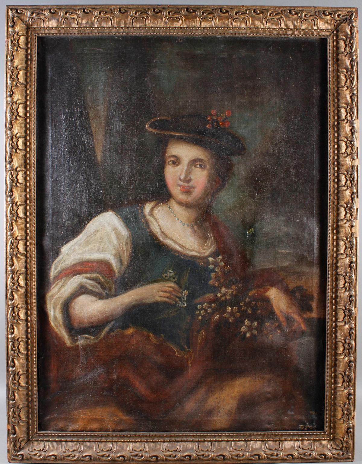 Ölgemälde, Damenportrait, wohl deutsch 17. / 18. Jahrhundert