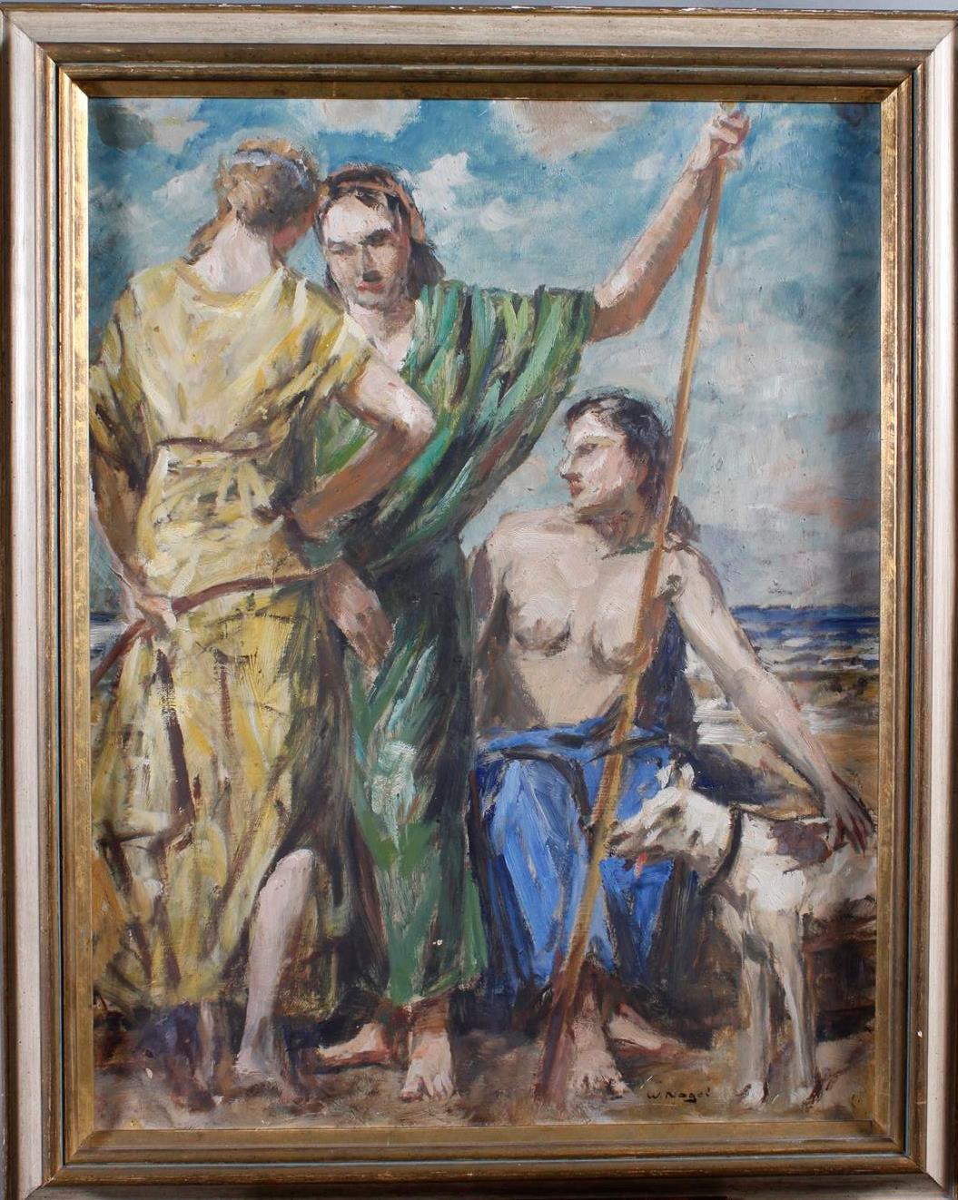 Wilhelm Nagel (18661945). ‚Drei Frauen mit Hund‘ Badisches Auktionshaus