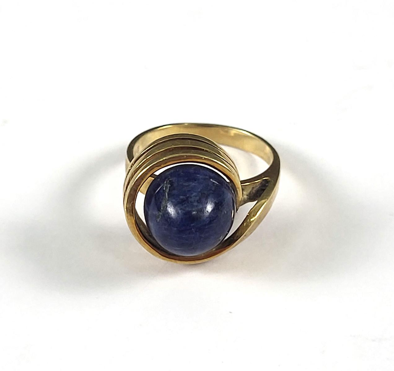 Damenring mit Lapislazuli, 14 kt Gelbgold