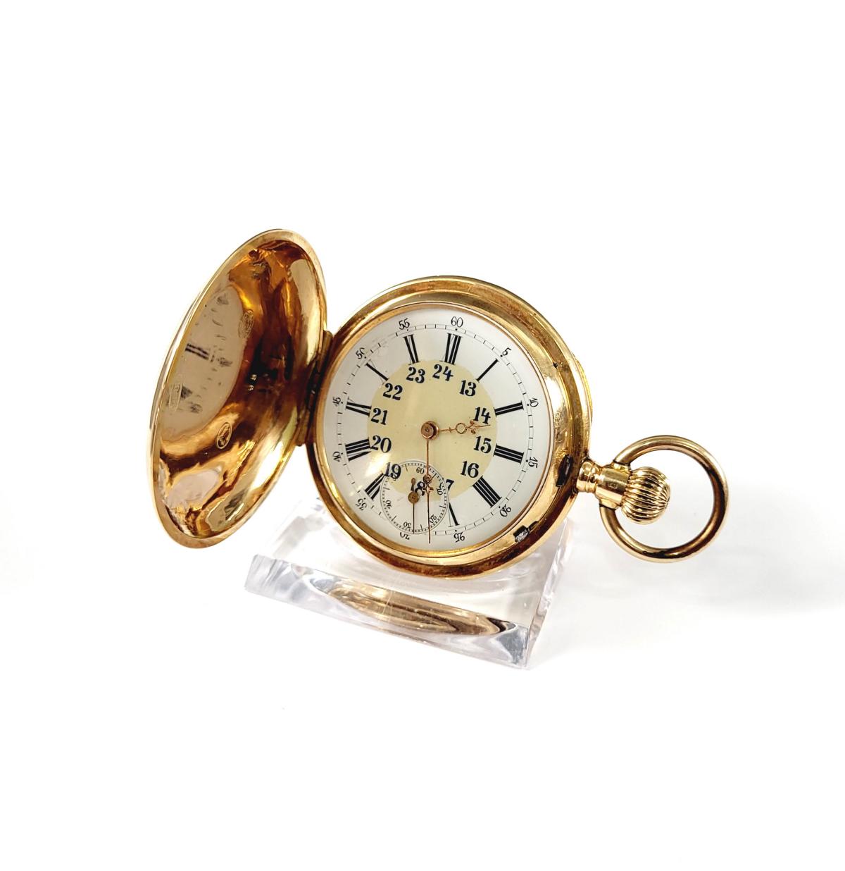 Goldene Taschenuhr um 1900, ohne Funktion