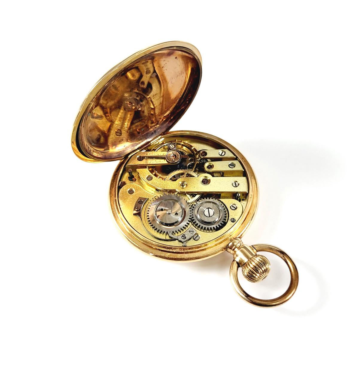 Goldene Taschenuhr um 1900, ohne Funktion-2
