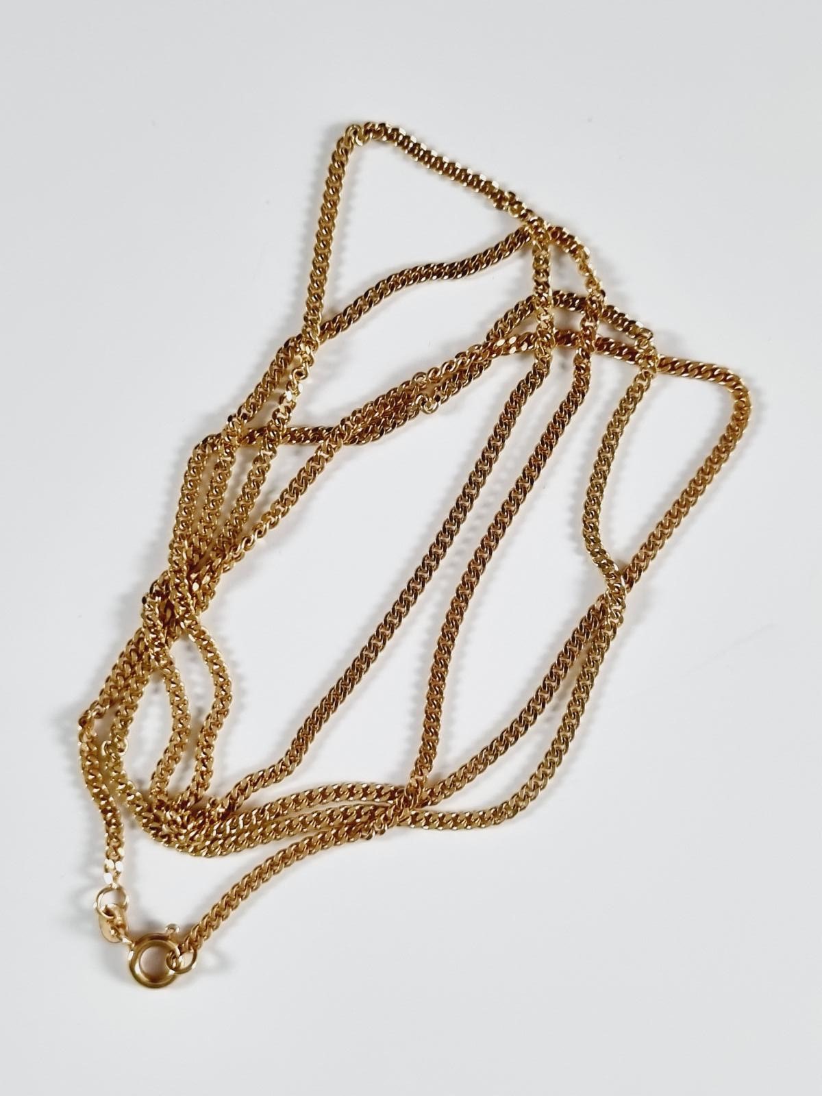 Lange Halskette, 14 Karat Gelbgold