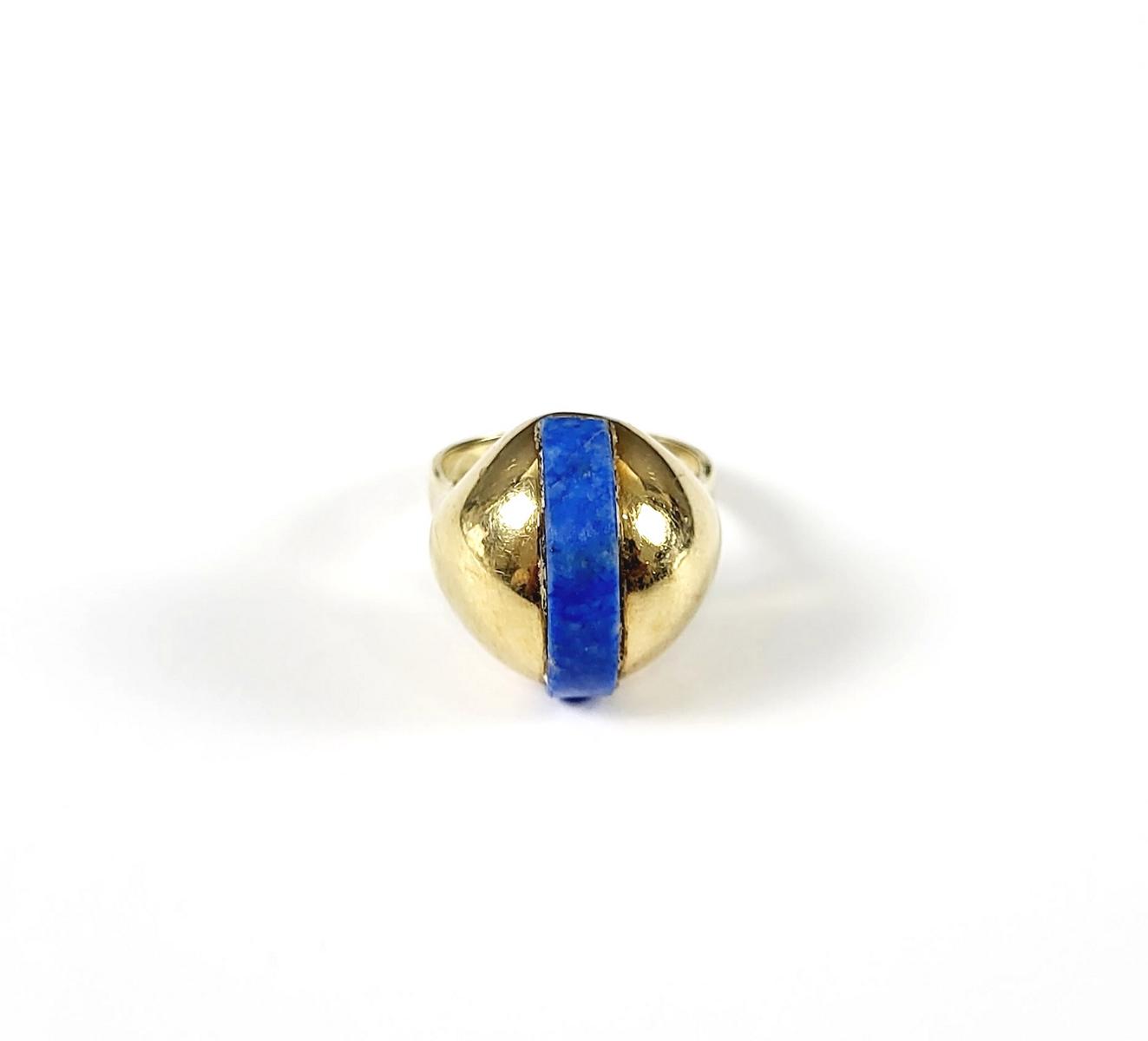 Damenring mit Lapislazuli aus 14 Karat Gelbgold