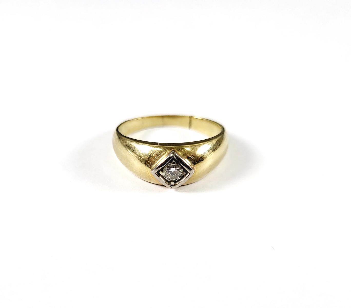 Damenring mit Diamant, 14 Karat Gelbgold