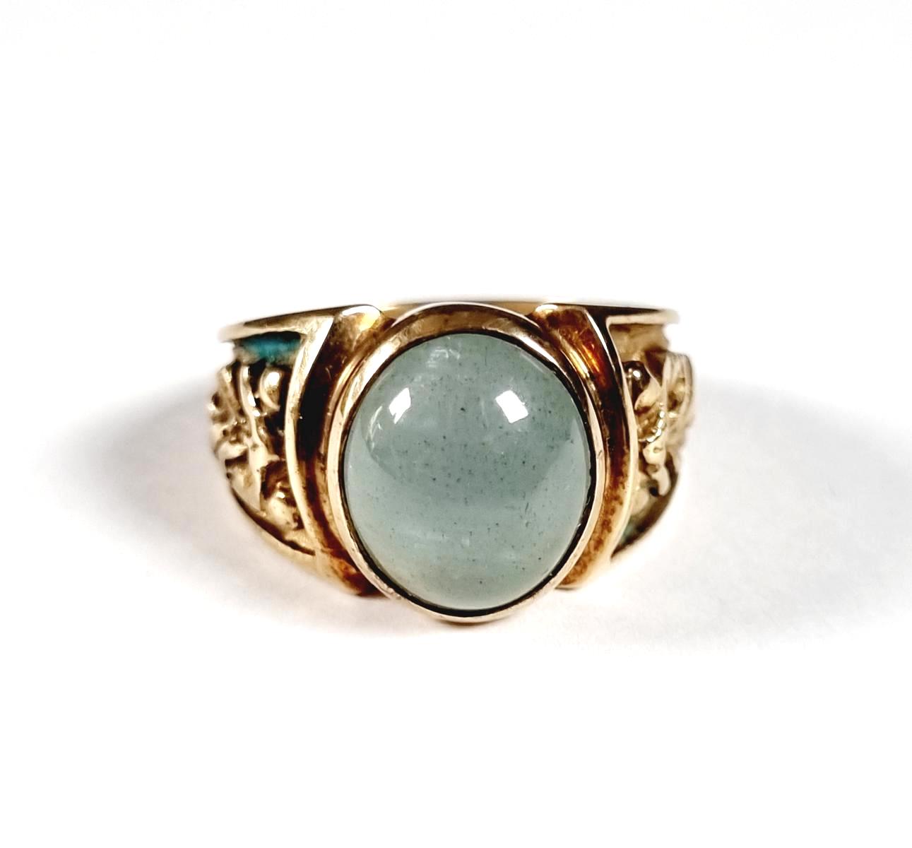 Damenring mit Opal, 9 Karat Gelbgold