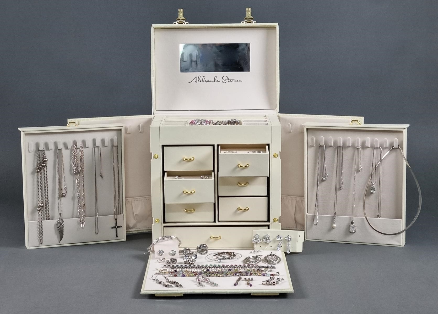 Schmucknachlass mit Mode- und Silberschmuck in Luxuriösem Schmuckkoffer von Alexander Sternen
