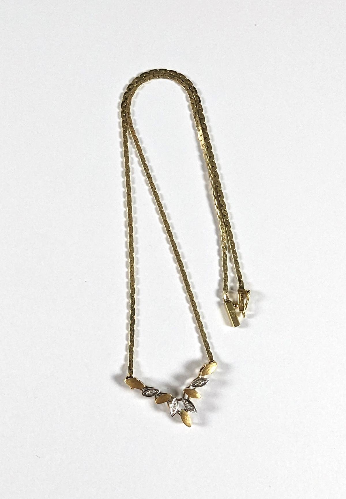 Collier mit Diamanten, 14 Karat